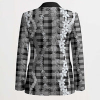 Hawaiian Ohia Lehua Lei Blazer Plaid Palaka Eleele Pattern - Polynesian Pride