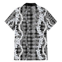 Hawaiian Ohia Lehua Lei Family Matching Mermaid Dress and Hawaiian Shirt Plaid Palaka Eleele Pattern - Polynesian Pride