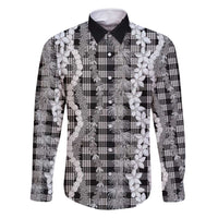 Hawaiian Ohia Lehua Lei Family Matching Tank Maxi Dress and Hawaiian Shirt Plaid Palaka Eleele Pattern - Polynesian Pride