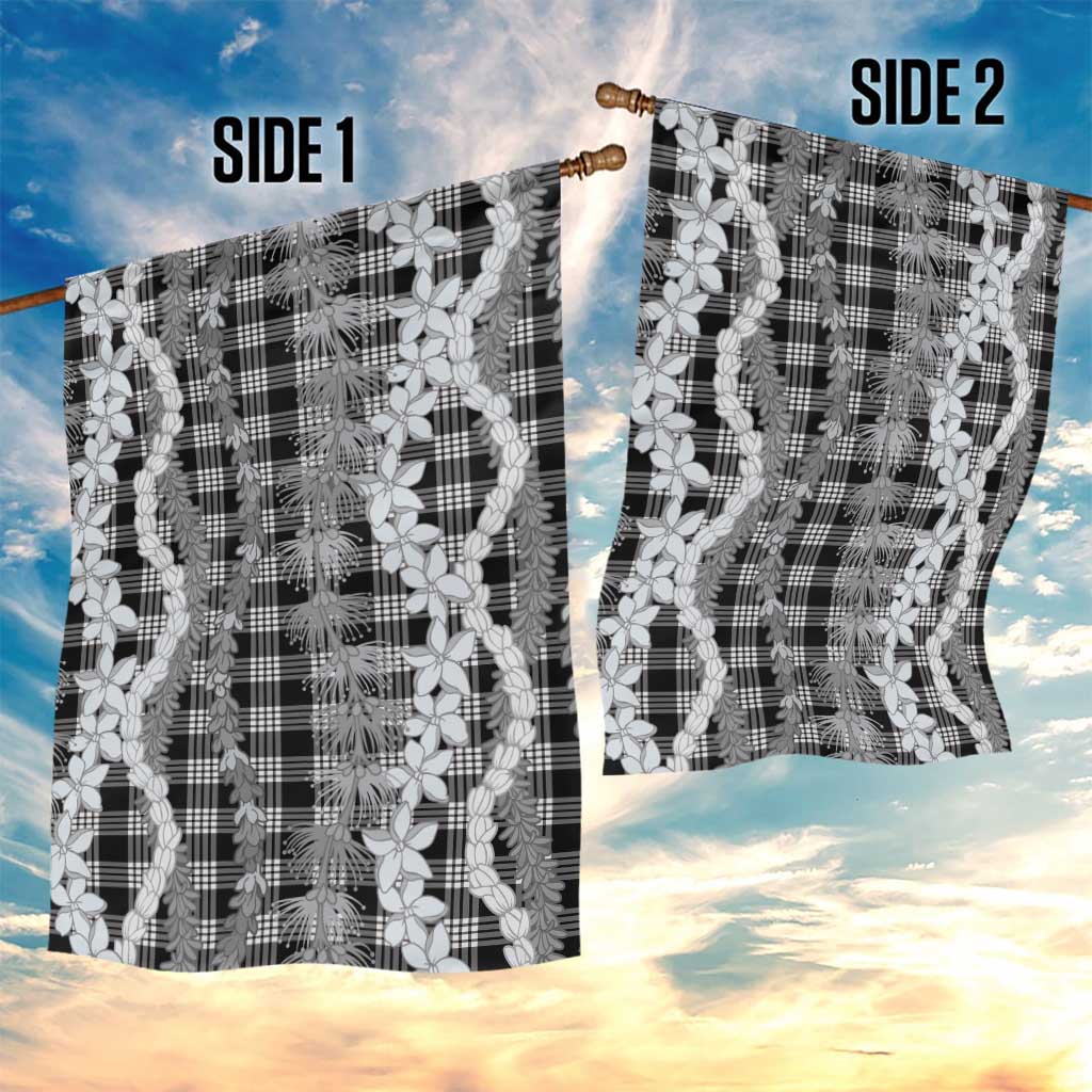 Hawaiian Ohia Lehua Lei Garden Flag Plaid Palaka Eleele Pattern - Polynesian Pride