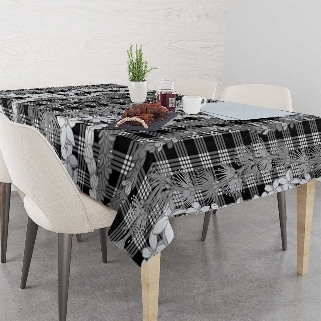 Hawaiian Ohia Lehua Lei Tablecloth Plaid Palaka Eleele Pattern - Polynesian Pride
