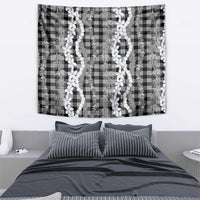 Hawaiian Ohia Lehua Lei Tapestry Plaid Palaka Eleele Pattern - Polynesian Pride