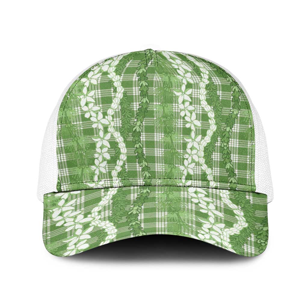 Hawaiian Ohia Lehua Lei Baseball Net Cap Plaid Palaka Omaomao Pattern - Polynesian Pride