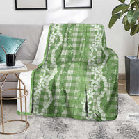 Hawaiian Ohia Lehua Lei Blanket Plaid Palaka Omaomao Pattern - Polynesian Pride