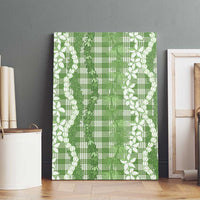 Hawaiian Ohia Lehua Lei Canvas Wall Art Plaid Palaka Omaomao Pattern - Polynesian Pride