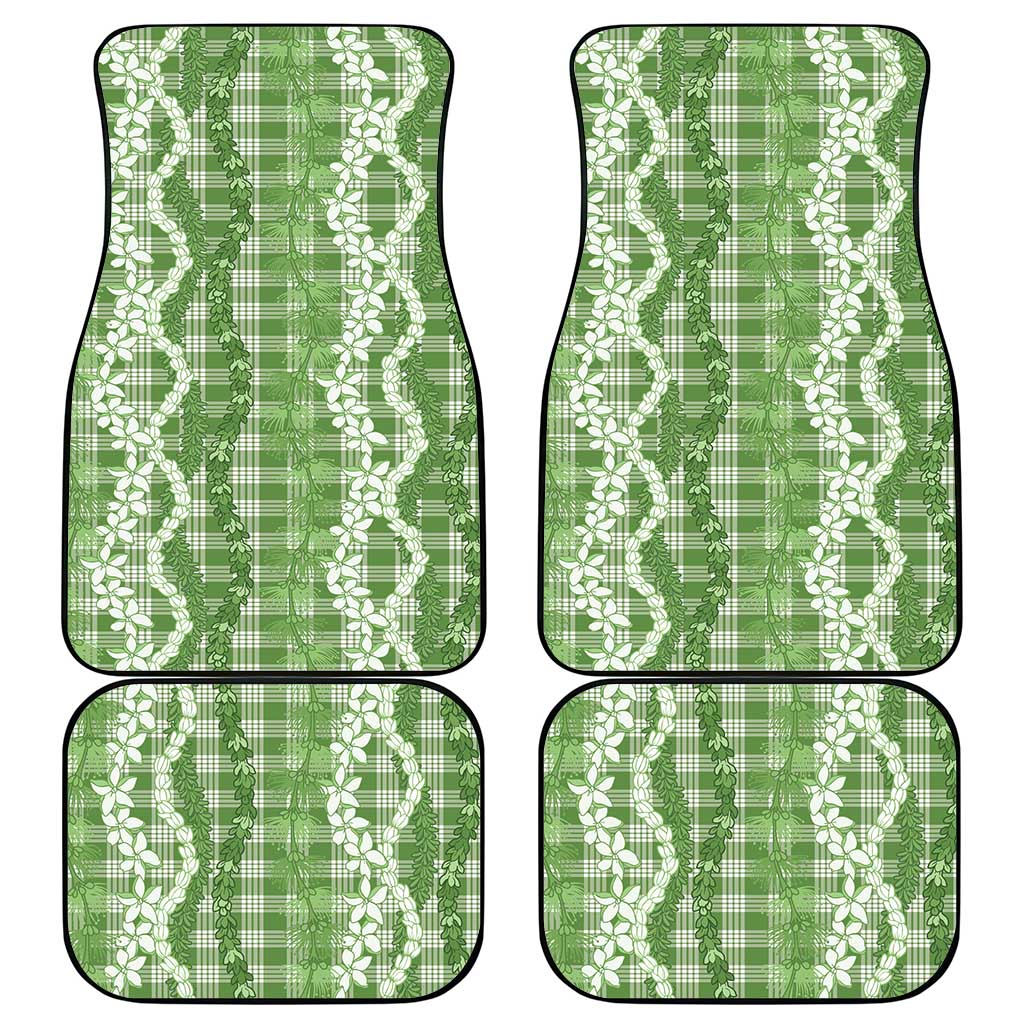 Hawaiian Ohia Lehua Lei Car Mats Plaid Palaka Omaomao Pattern - Polynesian Pride