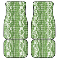 Hawaiian Ohia Lehua Lei Car Mats Plaid Palaka Omaomao Pattern - Polynesian Pride