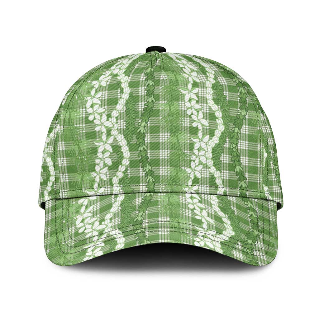 Hawaiian Ohia Lehua Lei Classic Cap Plaid Palaka Omaomao Pattern - Polynesian Pride