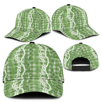 Hawaiian Ohia Lehua Lei Classic Cap Plaid Palaka Omaomao Pattern - Polynesian Pride