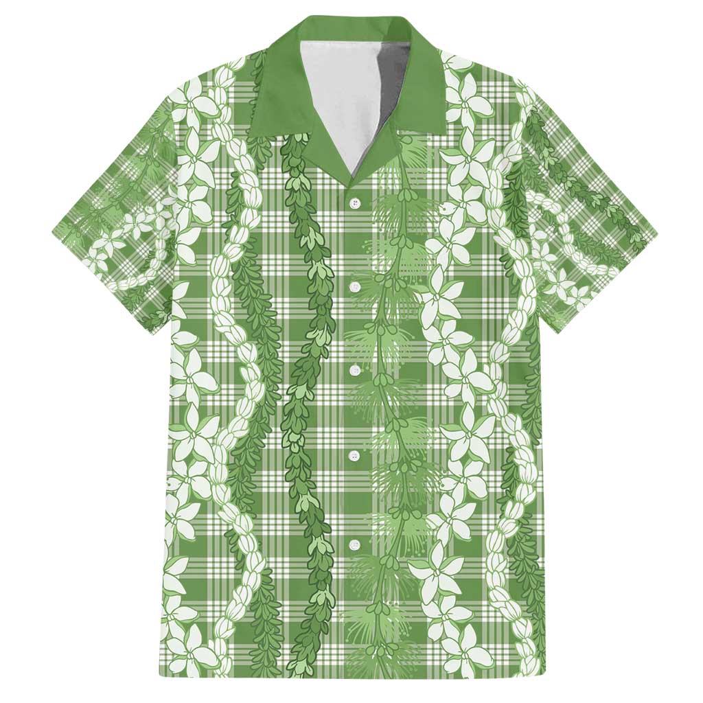 Hawaiian Ohia Lehua Lei Family Matching Summer Maxi Dress and Hawaiian Shirt Plaid Palaka Omaomao Pattern - Polynesian Pride