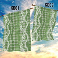 Hawaiian Ohia Lehua Lei Garden Flag Plaid Palaka Omaomao Pattern - Polynesian Pride