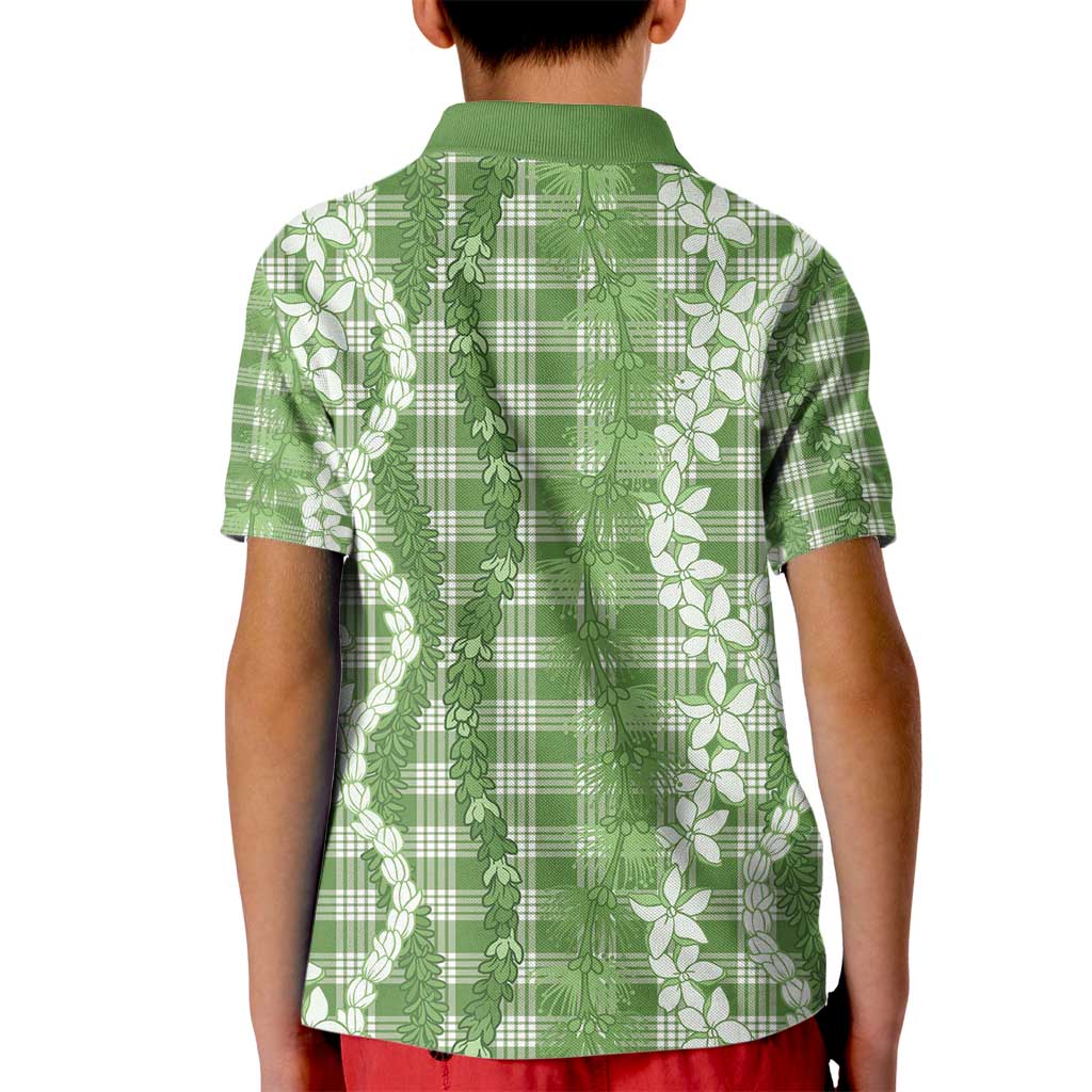 Hawaiian Ohia Lehua Lei Kid Polo Shirt Plaid Palaka Omaomao Pattern - Polynesian Pride