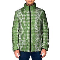 Hawaiian Ohia Lehua Lei Padded Jacket Plaid Palaka Omaomao Pattern - Polynesian Pride