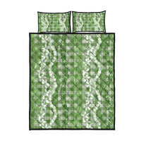Hawaiian Ohia Lehua Lei Quilt Bed Set Plaid Palaka Omaomao Pattern - Polynesian Pride