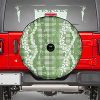 Hawaiian Ohia Lehua Lei Spare Tire Cover Plaid Palaka Omaomao Pattern - Polynesian Pride