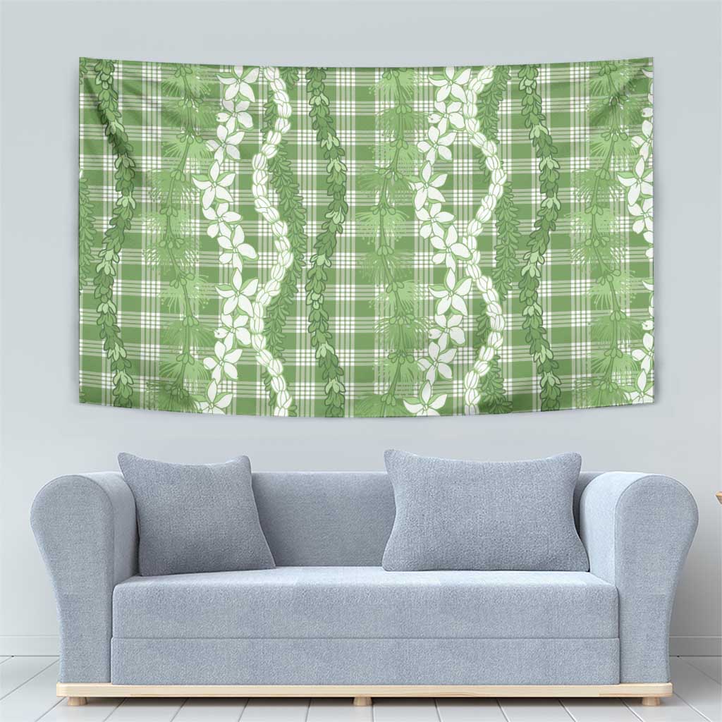 Hawaiian Ohia Lehua Lei Tapestry Plaid Palaka Omaomao Pattern - Polynesian Pride