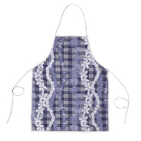 Hawaiian Ohia Lehua Lei Apron Plaid Palaka Uliuli hohonu Pattern - Polynesian Pride