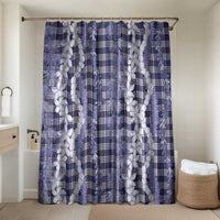 Hawaiian Ohia Lehua Lei Bathroom Set Plaid Palaka Uliuli hohonu Pattern - Polynesian Pride