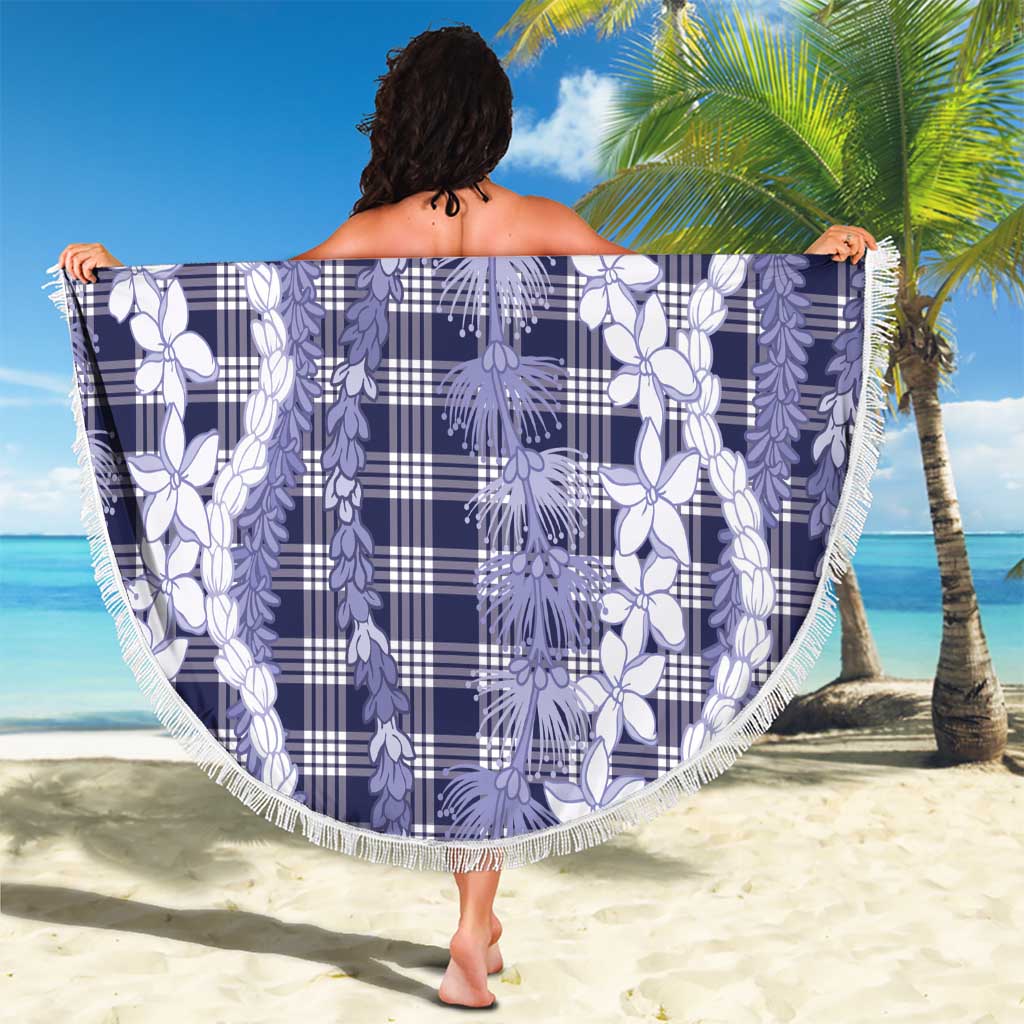 Hawaiian Ohia Lehua Lei Beach Blanket Plaid Palaka Uliuli hohonu Pattern - Polynesian Pride