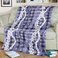 Hawaiian Ohia Lehua Lei Blanket Plaid Palaka Uliuli hohonu Pattern - Polynesian Pride