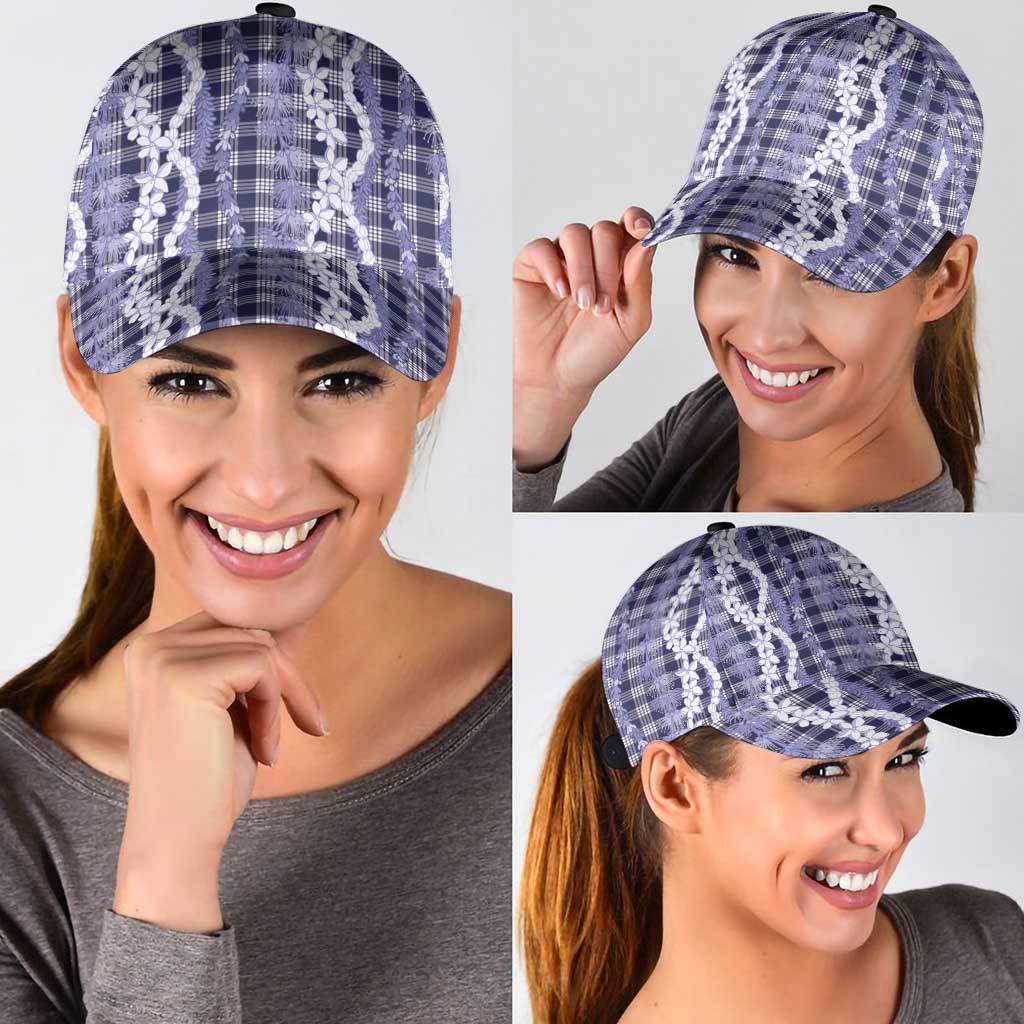 Hawaiian Ohia Lehua Lei Classic Cap Plaid Palaka Uliuli hohonu Pattern - Polynesian Pride