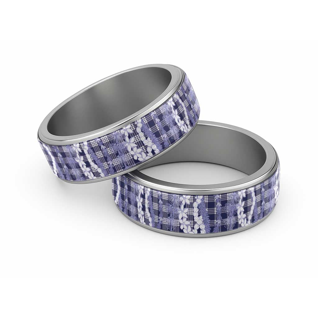 Hawaiian Ohia Lehua Lei Classic Ring Plaid Palaka Uliuli hohonu Pattern - Polynesian Pride