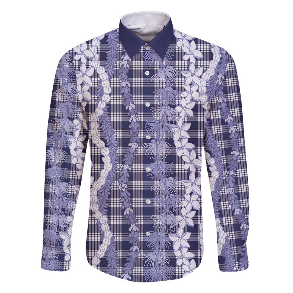 Hawaiian Ohia Lehua Lei Family Matching Tank Maxi Dress and Hawaiian Shirt Plaid Palaka Uliuli hohonu Pattern - Polynesian Pride