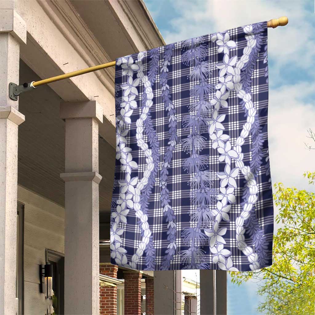 Hawaiian Ohia Lehua Lei Garden Flag Plaid Palaka Uliuli hohonu Pattern - Polynesian Pride