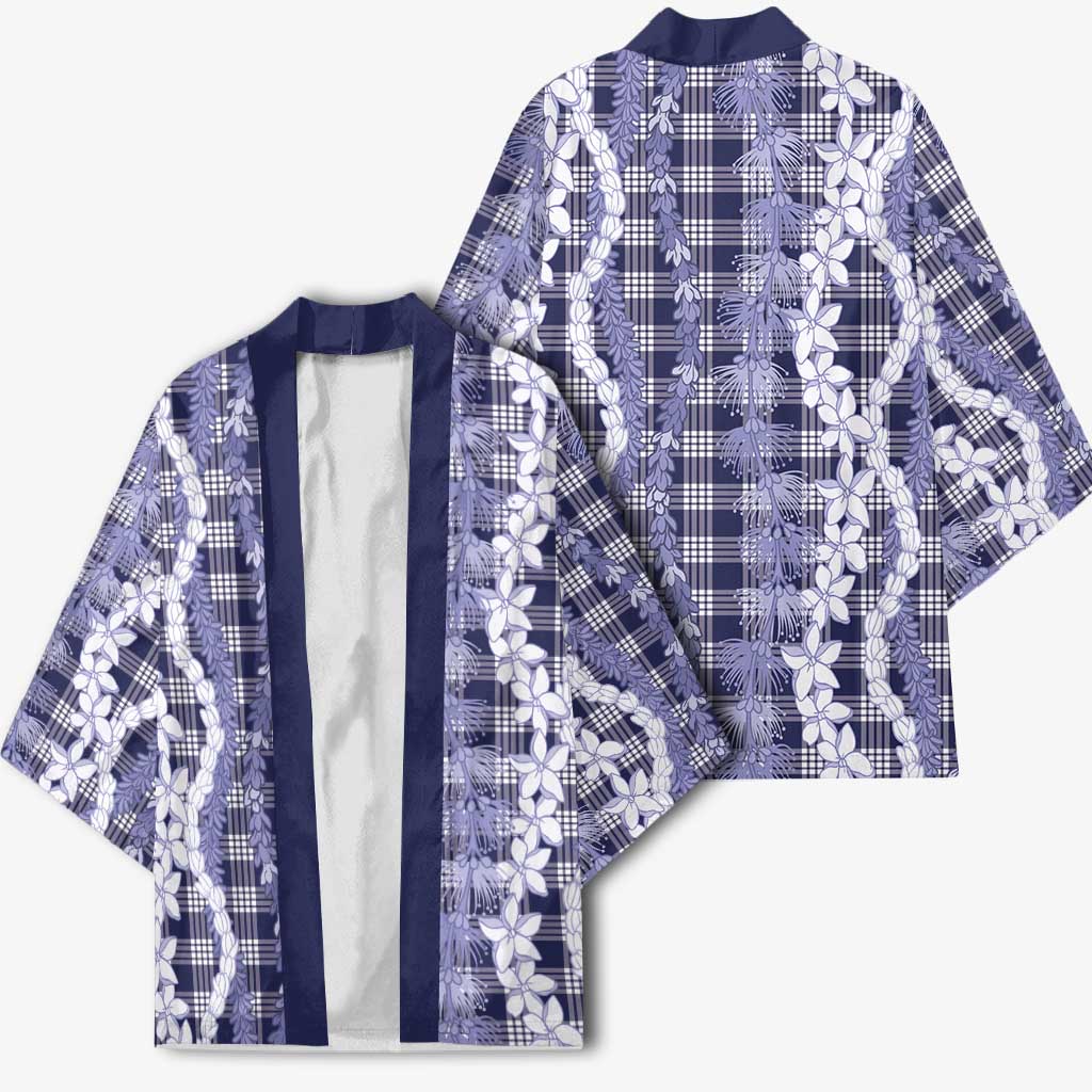 Hawaiian Ohia Lehua Lei Kimono Plaid Palaka Uliuli hohonu Pattern - Polynesian Pride