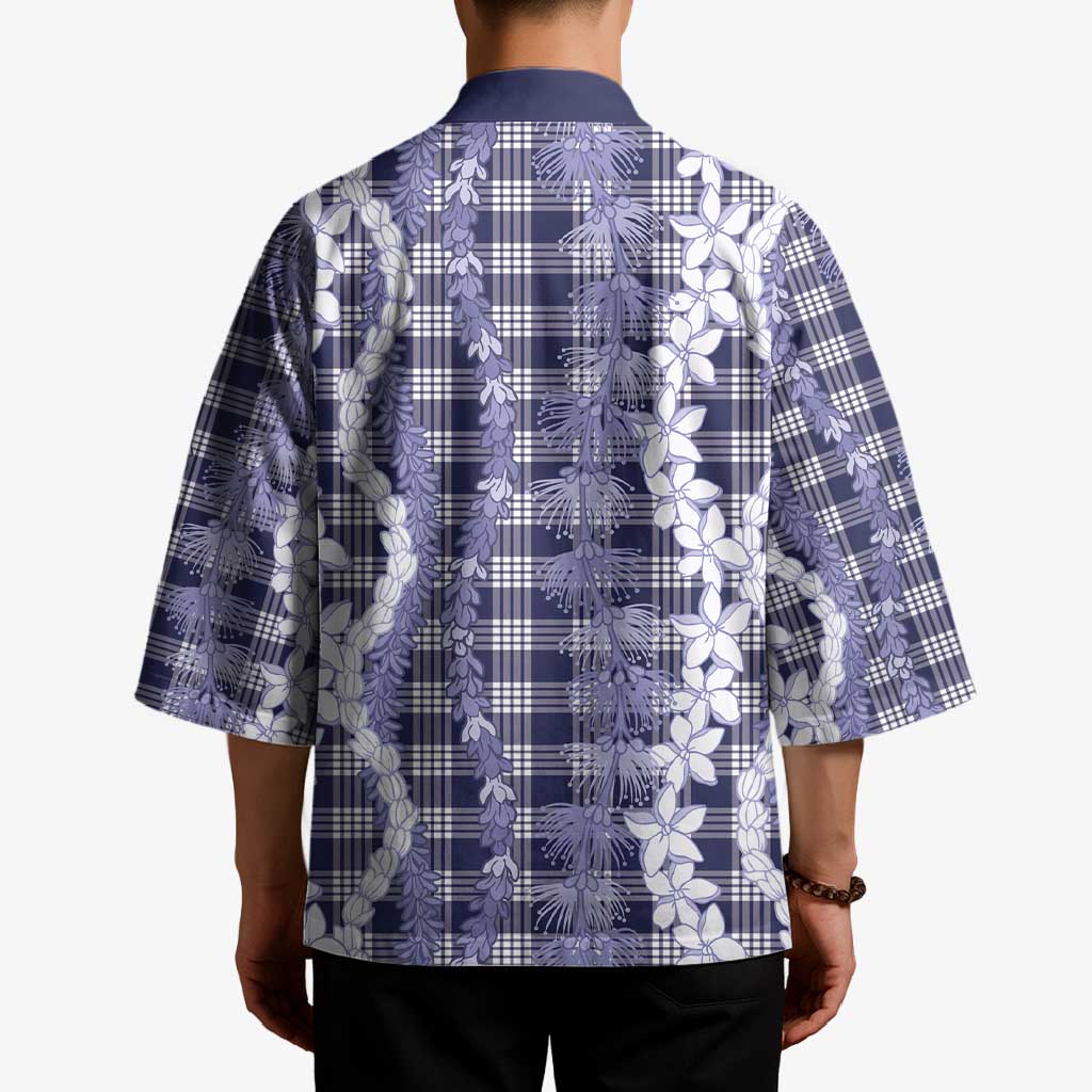 Hawaiian Ohia Lehua Lei Kimono Plaid Palaka Uliuli hohonu Pattern - Polynesian Pride