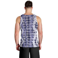 Hawaiian Ohia Lehua Lei Men Tank Top Plaid Palaka Uliuli hohonu Pattern - Polynesian Pride