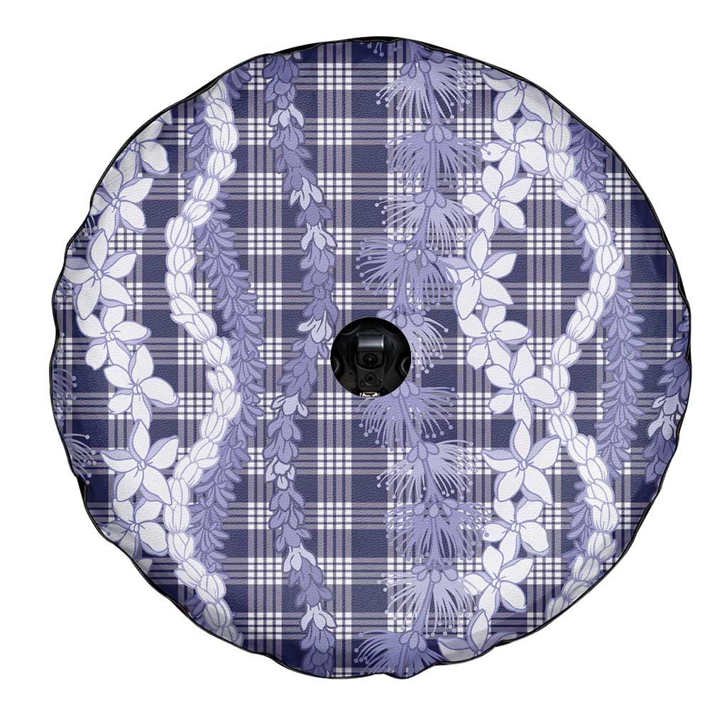 Hawaiian Ohia Lehua Lei Spare Tire Cover Plaid Palaka Uliuli hohonu Pattern - Polynesian Pride