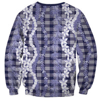 Hawaiian Ohia Lehua Lei Sweatshirt Plaid Palaka Uliuli hohonu Pattern - Polynesian Pride
