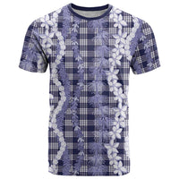 Hawaiian Ohia Lehua Lei T Shirt Plaid Palaka Uliuli hohonu Pattern - Polynesian Pride