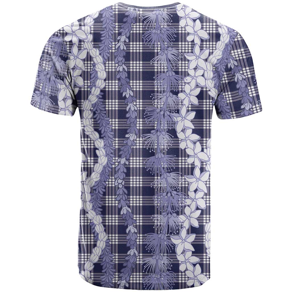 Hawaiian Ohia Lehua Lei T Shirt Plaid Palaka Uliuli hohonu Pattern - Polynesian Pride