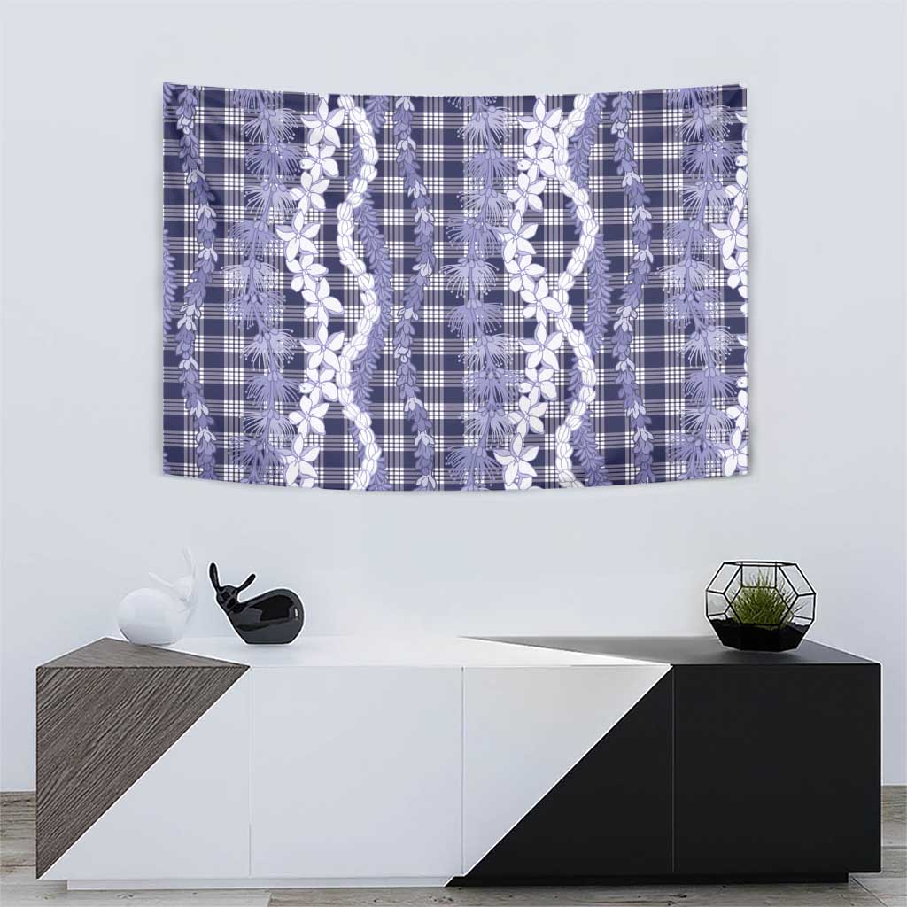 Hawaiian Ohia Lehua Lei Tapestry Plaid Palaka Uliuli hohonu Pattern - Polynesian Pride