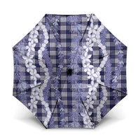 Hawaiian Ohia Lehua Lei Umbrella Plaid Palaka Uliuli hohonu Pattern - Polynesian Pride
