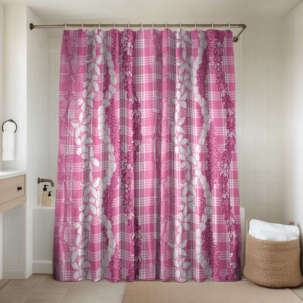 Hawaiian Ohia Lehua Lei Bathroom Set Plaid Palaka Akala Pattern - Polynesian Pride
