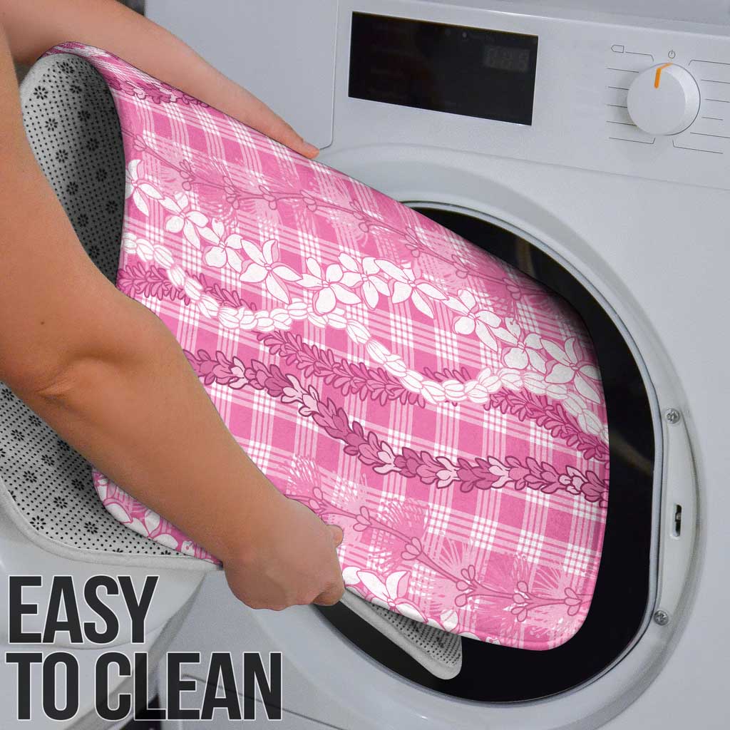 Hawaiian Ohia Lehua Lei Bathroom Set Plaid Palaka Akala Pattern - Polynesian Pride