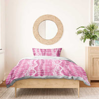 Hawaiian Ohia Lehua Lei Bedding Set Plaid Palaka Akala Pattern - Polynesian Pride