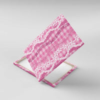 Hawaiian Ohia Lehua Lei Canvas Wall Art Plaid Palaka Akala Pattern - Polynesian Pride