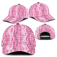 Hawaiian Ohia Lehua Lei Classic Cap Plaid Palaka Akala Pattern - Polynesian Pride