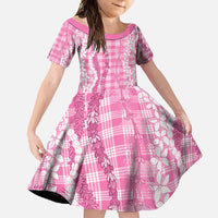 Hawaiian Ohia Lehua Lei Family Matching Off Shoulder Maxi Dress and Hawaiian Shirt Plaid Palaka Akala Pattern - Polynesian Pride