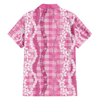 Hawaiian Ohia Lehua Lei Family Matching Summer Maxi Dress and Hawaiian Shirt Plaid Palaka Akala Pattern - Polynesian Pride