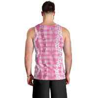 Hawaiian Ohia Lehua Lei Men Tank Top Plaid Palaka Akala Pattern - Polynesian Pride
