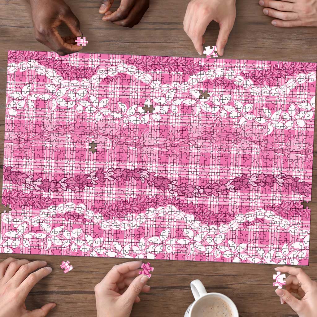 Hawaiian Ohia Lehua Lei Puzzle Plaid Palaka Akala Pattern - Polynesian Pride