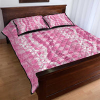 Hawaiian Ohia Lehua Lei Quilt Bed Set Plaid Palaka Akala Pattern - Polynesian Pride