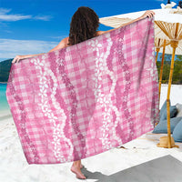 Hawaiian Ohia Lehua Lei Sarong Plaid Palaka Akala Pattern - Polynesian Pride