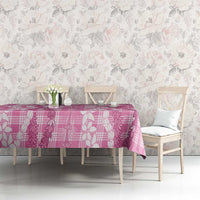 Hawaiian Ohia Lehua Lei Tablecloth Plaid Palaka Akala Pattern - Polynesian Pride