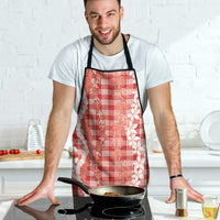 Hawaiian Ohia Lehua Lei Apron Plaid Palaka Ulaula Pattern - undefined